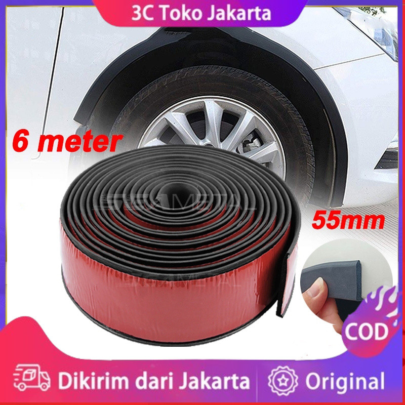 6Meter Lebar 5.5cm Stiker Pelindung Fender Mobil Karet Fender Mobil Fender Mobil Karet Pelindung Fen