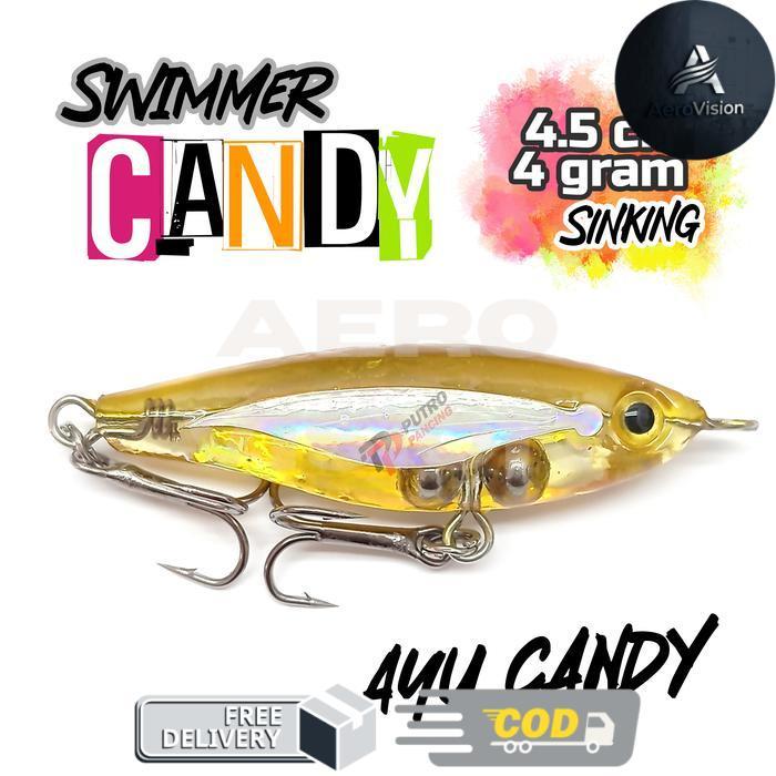 Lure Pencil Swim CANDY GT Lure Swimmer Sinking Bahan Resin Super Keras Hard Resin - Ayu Candy
