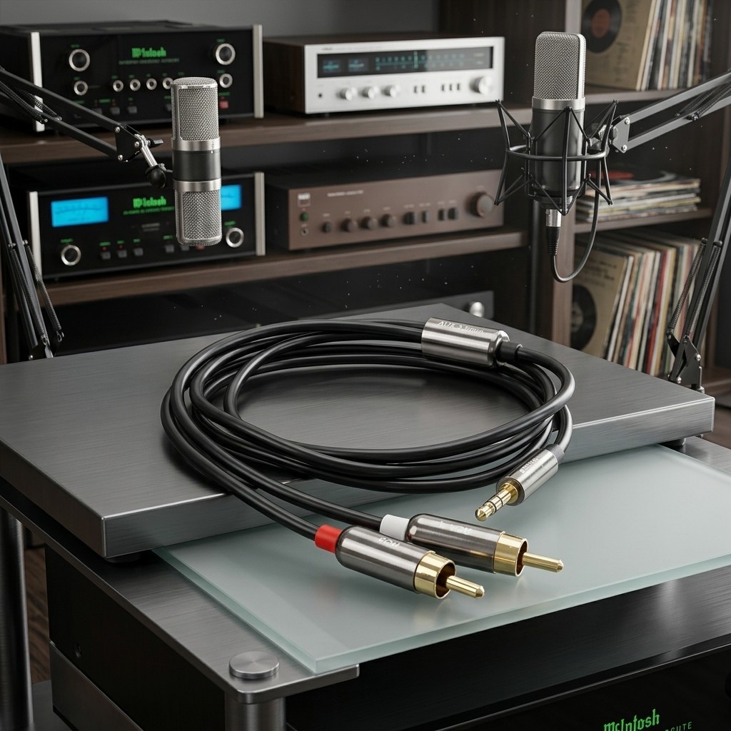 Kabel Audio Laptop ke Speaker RCA FONKEN Premium Original