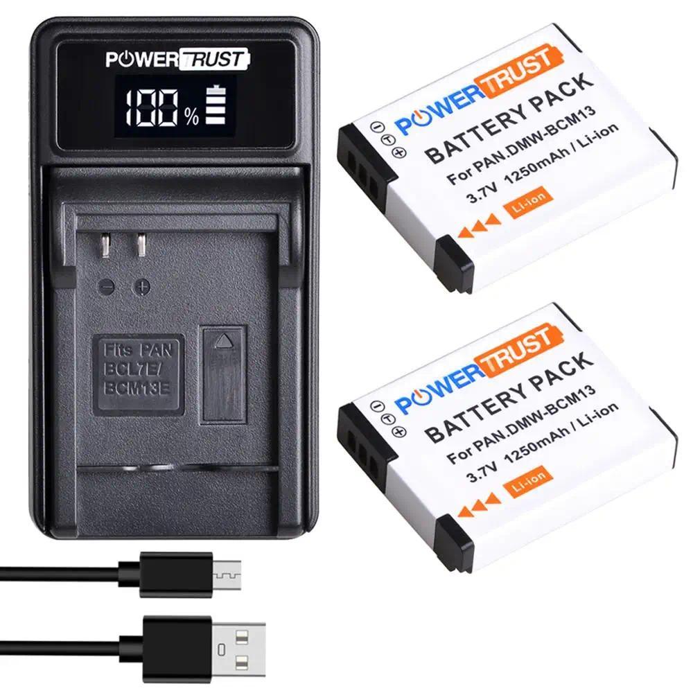 DMW-BCM13 DMW-BCM13E Battery and LED USB Charger for Panasonic Lumix DC-TS7 DMC-FT5 DMC-LZ40 DMC-TS5