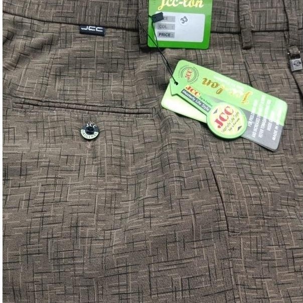 Celana Formal Jcc-Lon Bahan Kotak-Kotak Tebal