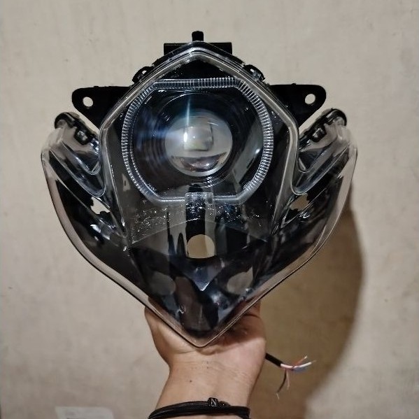 Reflektor Lampu Depan Satria Fu Barong Tanpa Frame Custom Biled Ala Ala 4.5 Inchi Super Terang