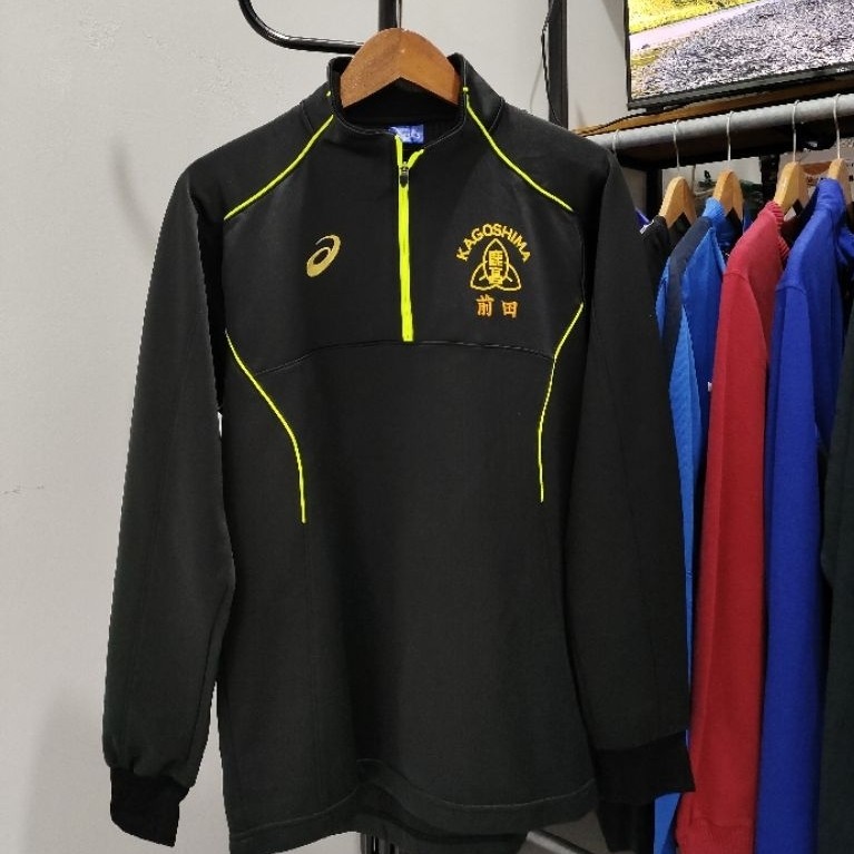 Jacket Tracktop Halfzip Asics Hitam Original