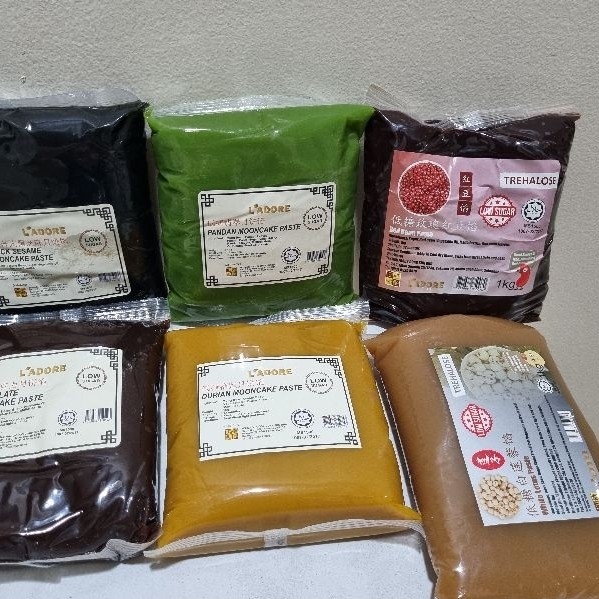 Filling mooncake 1kg pandan,kacang merah,durian,coklat,wijen hitam dan lotus
