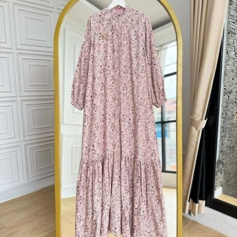 Kain Zara Rayon Twill Floral Premium per 1 Meter – Bahan Daily Wear Eksklusif Adem dan Nyaman Lebar 