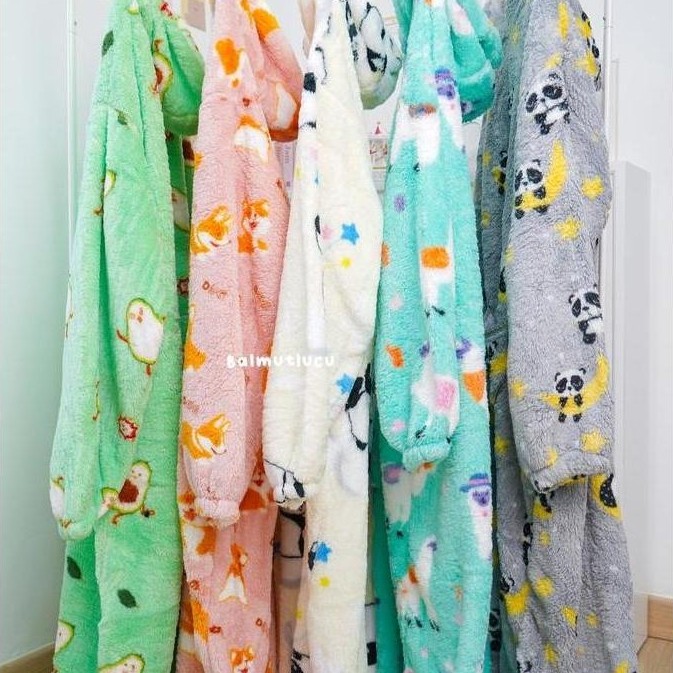 TERLARIS BALMUTLUCU | ONESIE HOODIE | WEARABLE HOODED BLANKET | SELIMUT PIYAMA MODEL TERUSAN ADA HOO