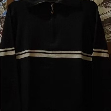 preloved stripe half zip knit