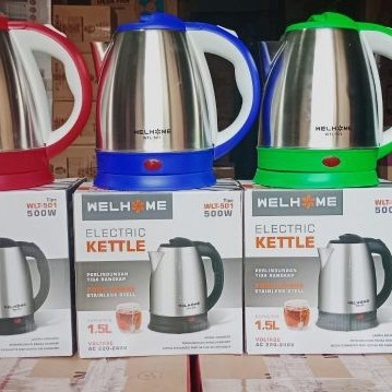 WELHOME electric kettle QK 158 / QQ teko ceret listrik 1.8L stainless