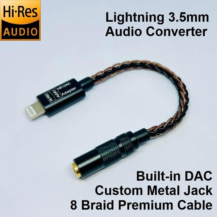 Custom Converter Lightning to 3.5mm Jack Audio Dac Adapter iPhone