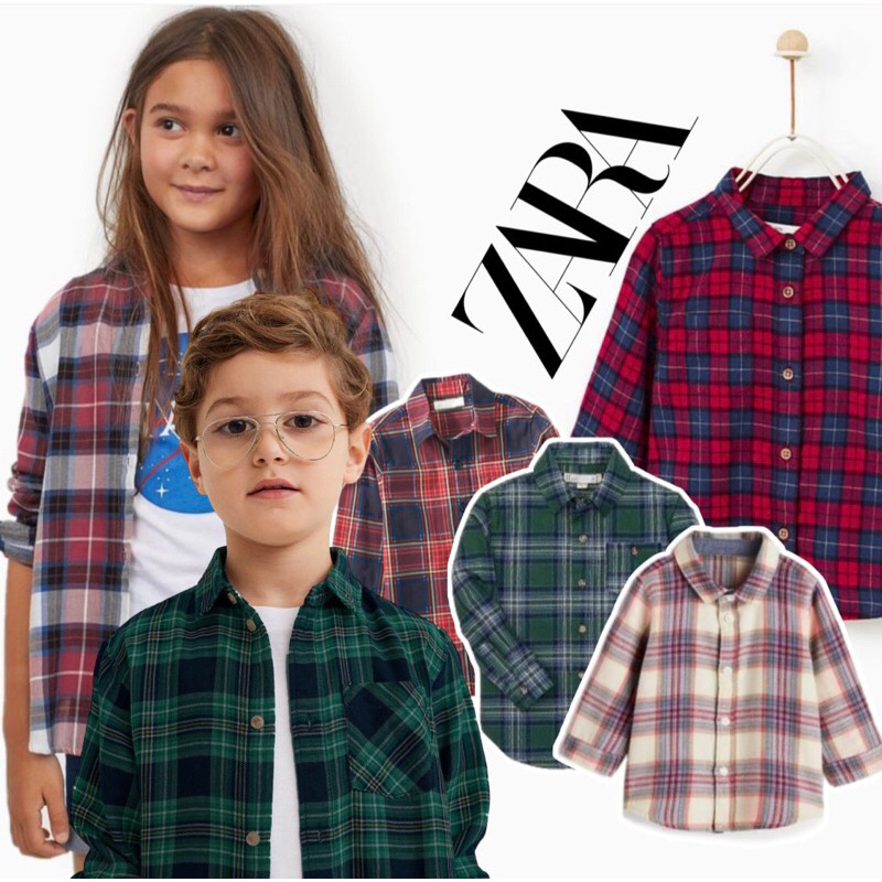 CANDUSHOP  Zara Girls Shirts (Unisex / Zara kids shirts / kemeja anak zara / kemeja zara anak