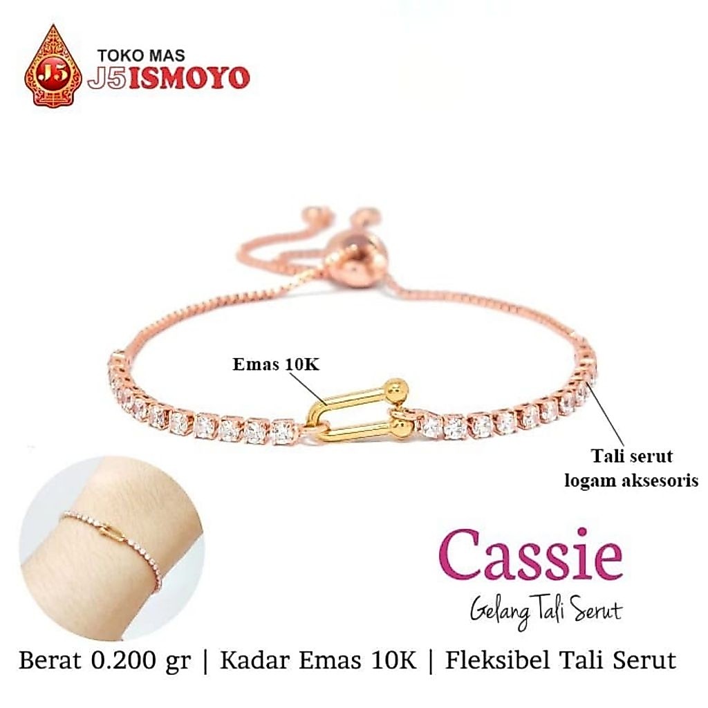Gelang Tali Serut Kombinasi Emas Cassie J5 Ismoyo