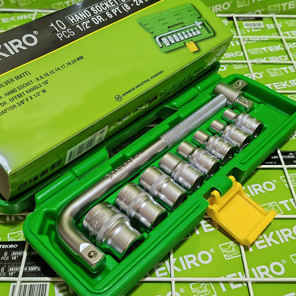 TERASHOP Kunci Sok Shock Sock Set 10 Pcs Tekiro 8 - 24 Mm - Kunci Sok Set Lengkap / Kunci Sok Tekiro