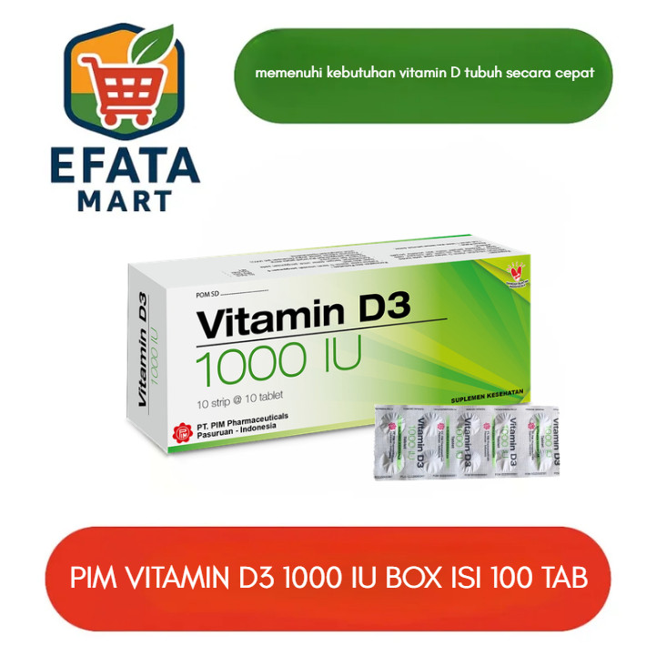 PIM Vitamin D3 1000 iu Vit D 3 1000 IU BOX isi 100 Tablet