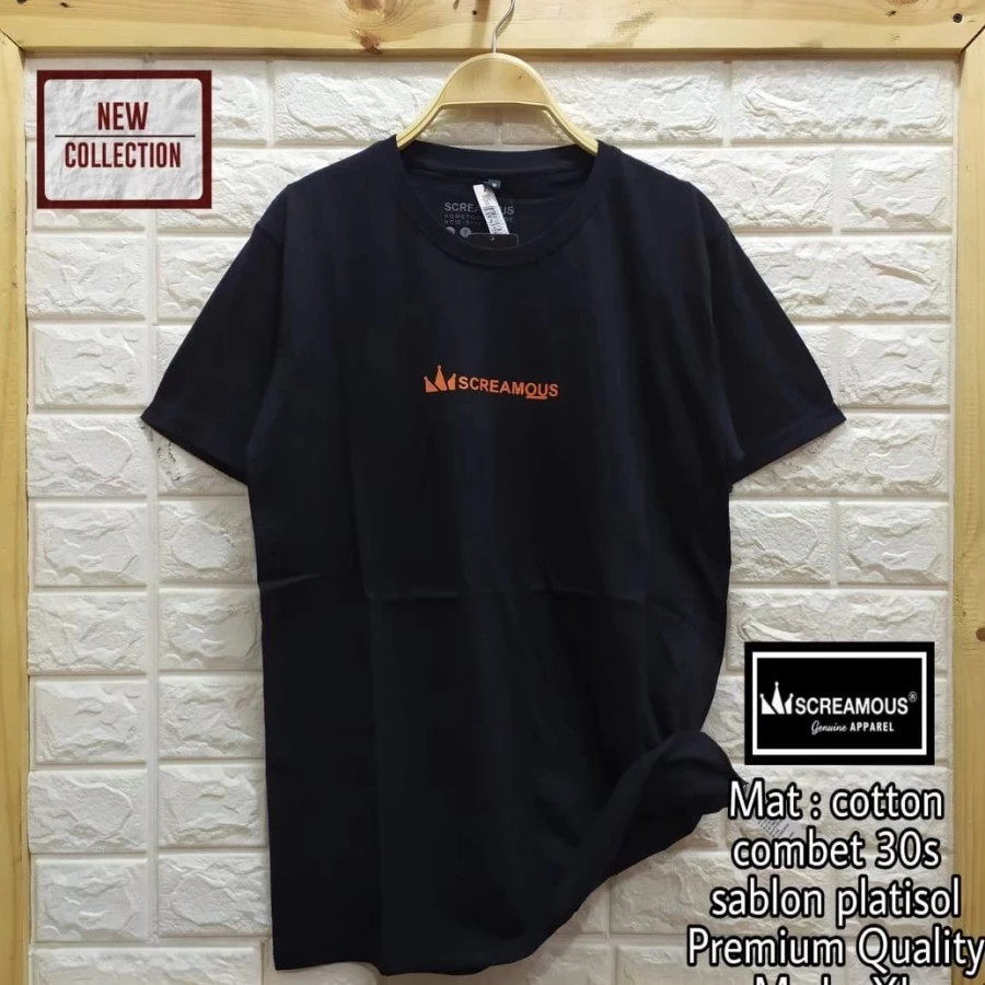 Screamous Baju Kaos Lengan Pendek Logo Katun Combed Murah/Kaos Distro Screamous/Kaos Pria Terbaru/Ka