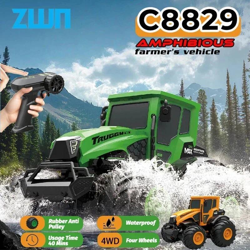 JJRC C8829 2.4G Mobil RC Amfibi Traktor Skala Penuh 4WD RTR Off-road Dan Tahan Air Kendaraan Petani 