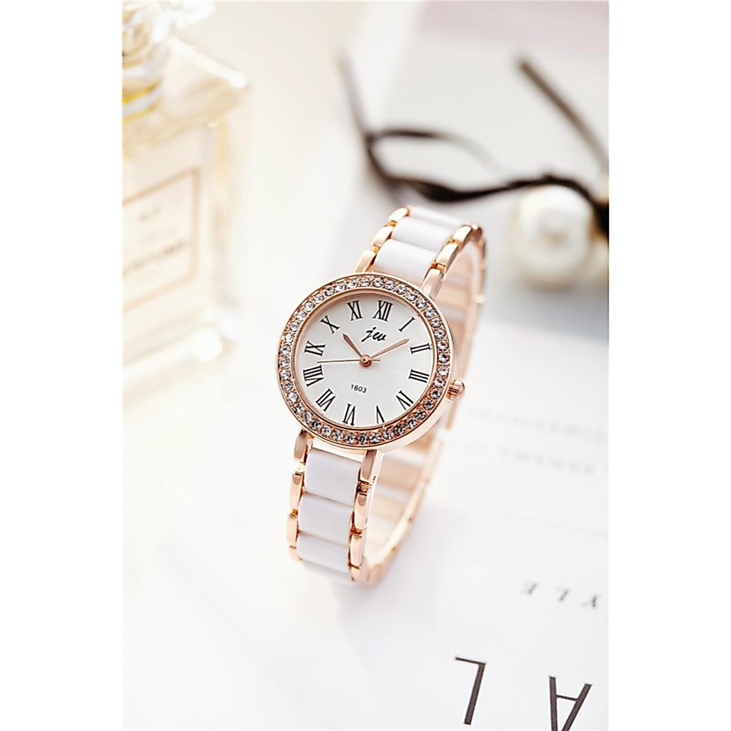 Barbee Jam Tangan Wanita JW Bulat Rantai Elegant Analog Quartz Jam Tangan Fashion