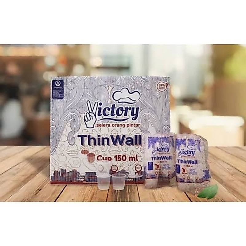 Thinwall Cup Puding 150 ml Victory isi 25 pcs / Thinwall Sauce Cup 150 ml / Tempat Saos Bumbu 150 ml
