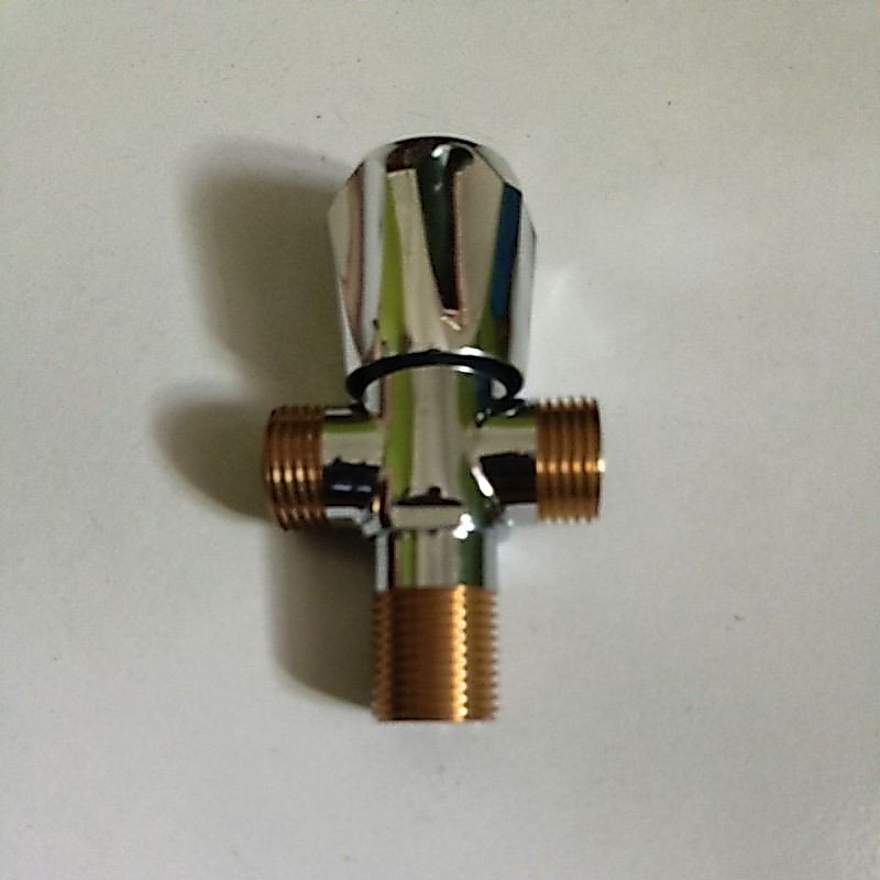 Stop kran tee cabang kuningan 1/2" inch/stop kran shower toilet/stop kran kuningan