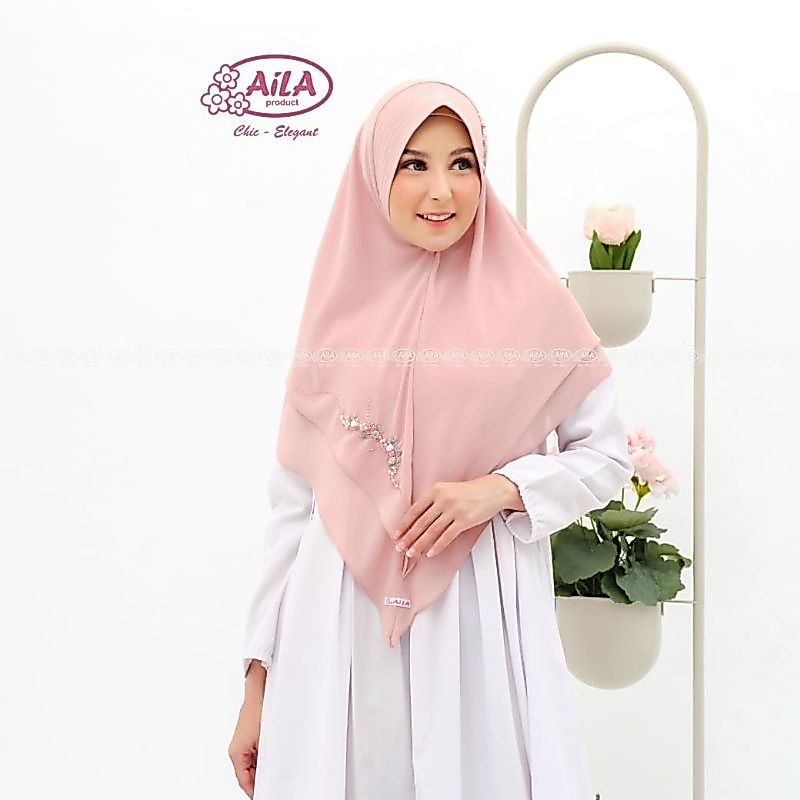 AiLA Product - FITRIA - Hijab Khimar Instant Sulam Handmade Premium