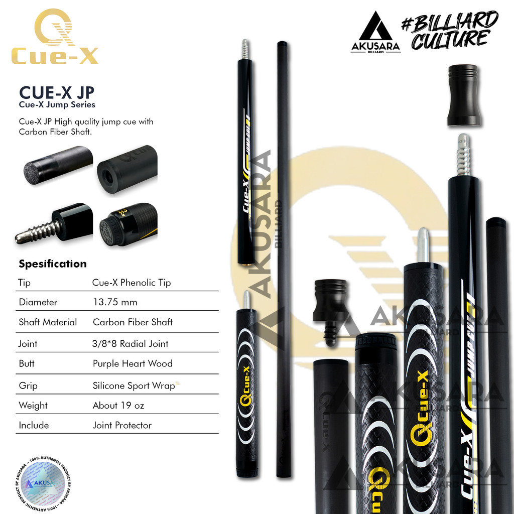 Cue-X HQ-JP Jump Cue Carbon Stik Billiard
