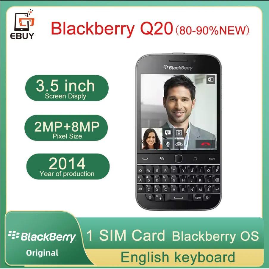 Original BlackBerry Q20 Classic 4G Mobile Cell Phone 3.5" 8MP 16GB LCD Unlocked Smartphone 80-90%New
