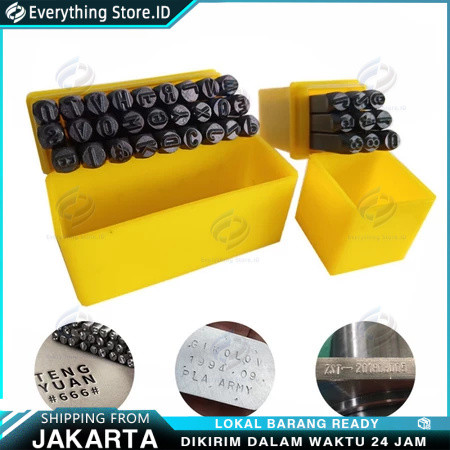 STEMPEL CETAKAN KETOK HURUF NOMOR A-Z 26PC LOBANG BAJA KULIT DLL