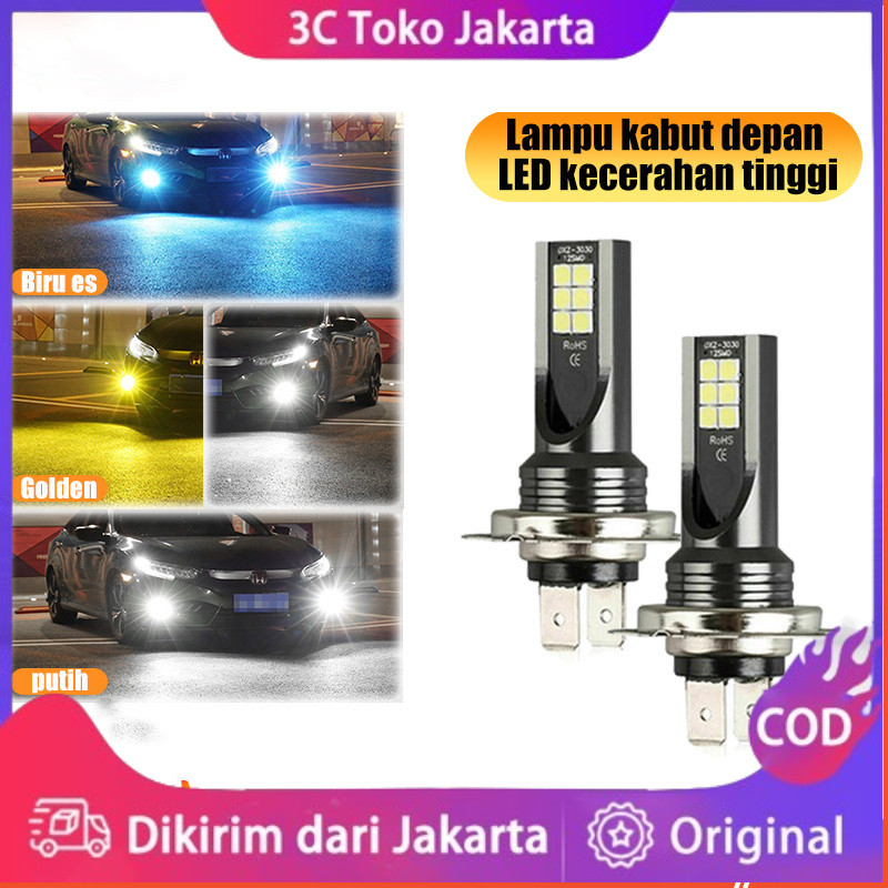 2PCS Foglamp Led Mobil 12-24V H11 Super Terang Foglamp Lampu LED Foglamp Mobil
