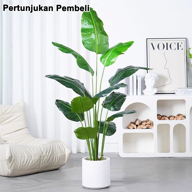 PROMO2025 DAUN PALEM PLASTIK POHON PISANG 180CM 5AKELAS DAUN PISANG JUMBO DEKORASI SUDUT RUMAH TANAM