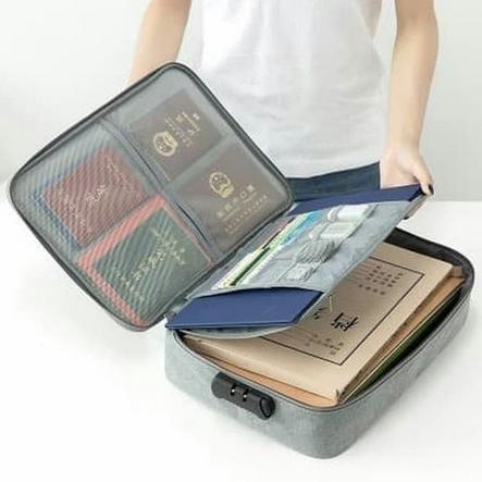 Travel Bag Tas Koper Tempat Penyimpanan Simpan Kertas Berkas Dokumen - Hitam