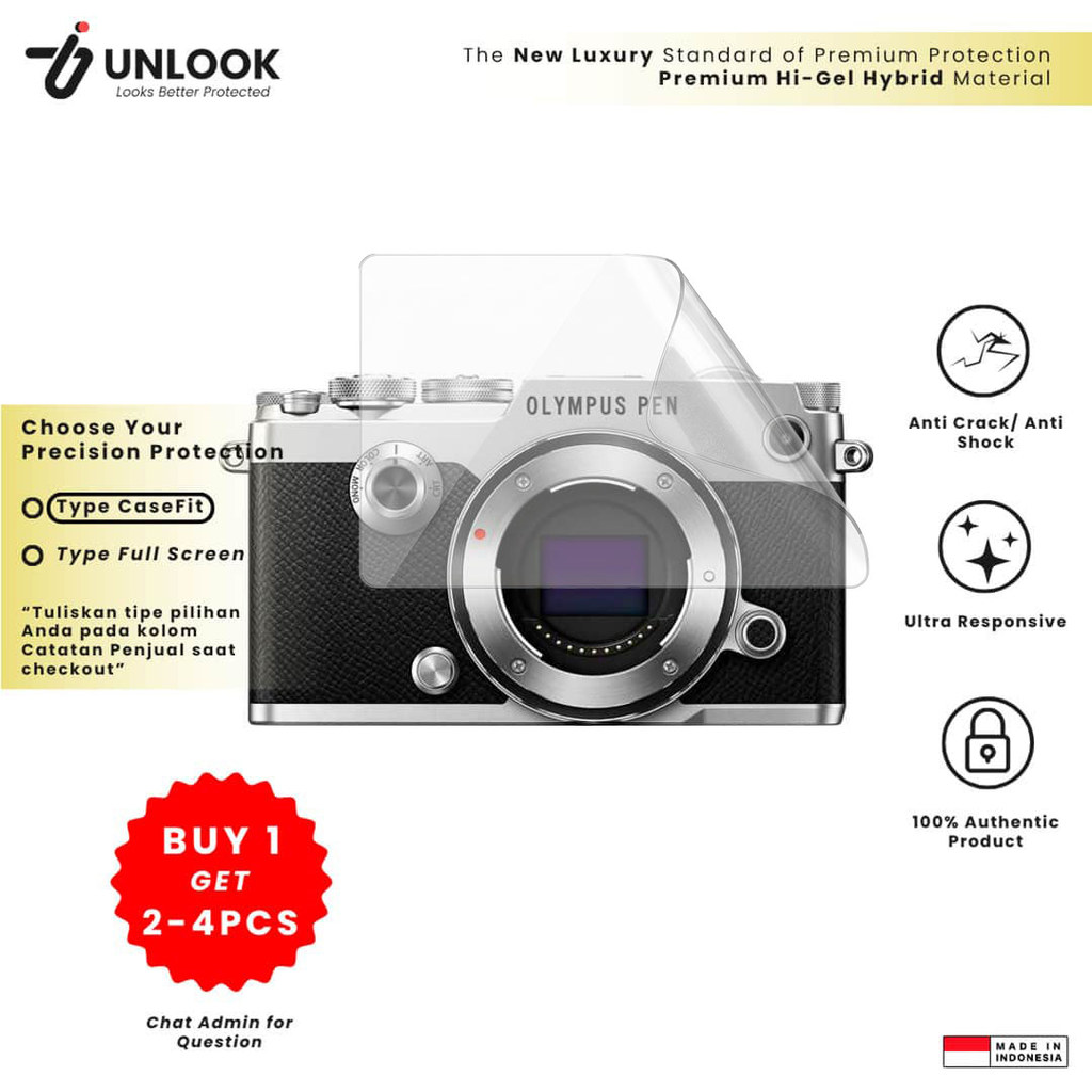 UNLOOK Hi-GEL HYBRID Hydrogel+ Anti Gores Jelly for Olympus Pen F, PEN E-PM2, PEN E-PM1, PEN E-PL9, 