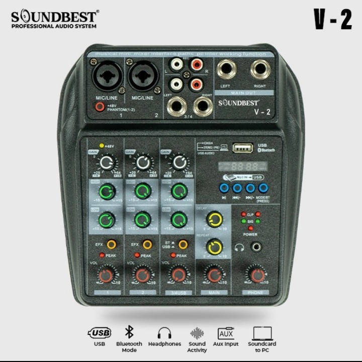 mixer audio soundbest V2 / v-2 mixer mixer 4channel original soundbest