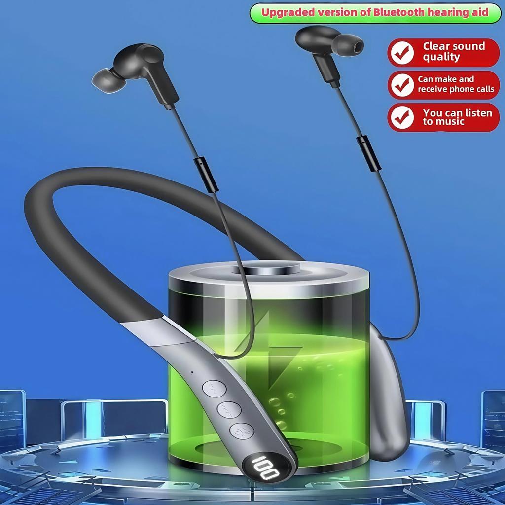 Bluetooth noise cancelling hearing aids; Deaf neck worn headphones hearing aids, hearing loss, music