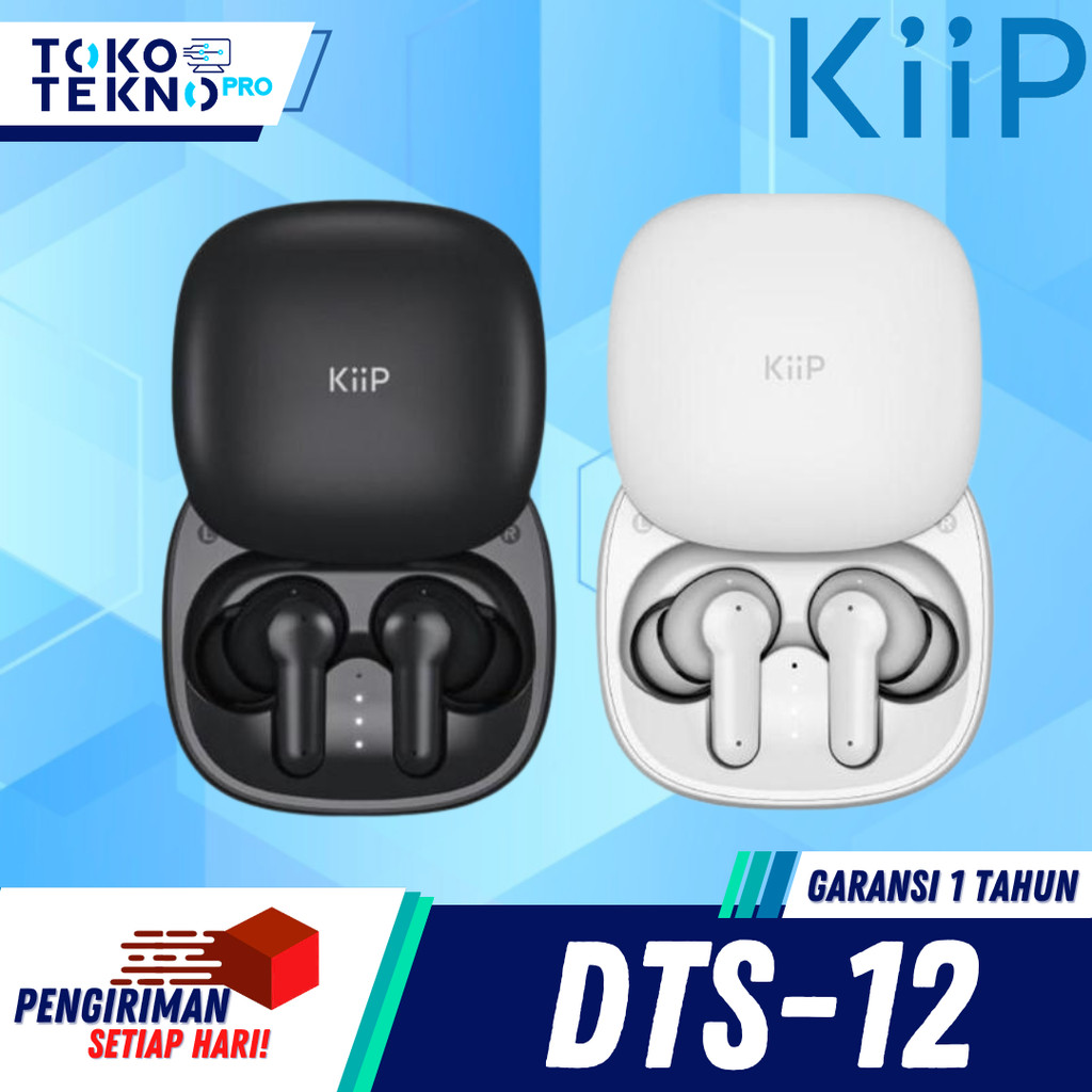 KiiP DTS12 Headset Bluetooth Hifi Audio ENC Gaming Earphone - BLACK