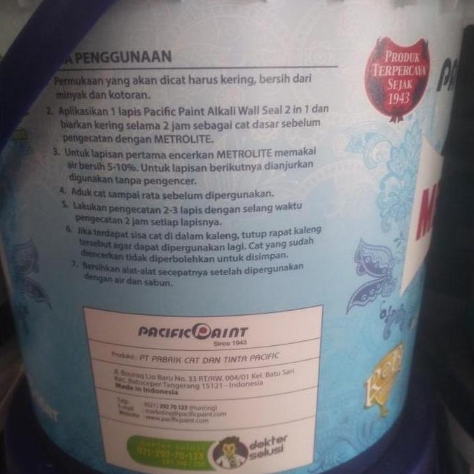 CAT TEMBOK METROLITE 16 LITER PAIL PUTIH