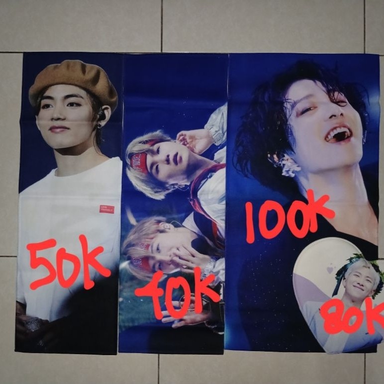 Fabric Slogan (Fansite/Non) BTS V Taehyung Suga Yoongi Jungkook RM Namjoon