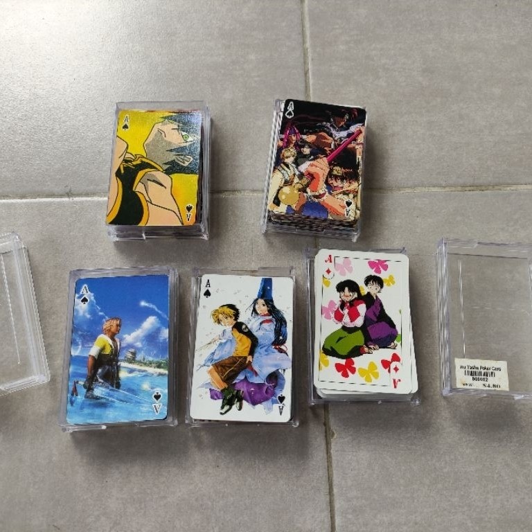5 set kartu remi playing cards anime japan inuyasha hikaru no go final fantasy saiyuki