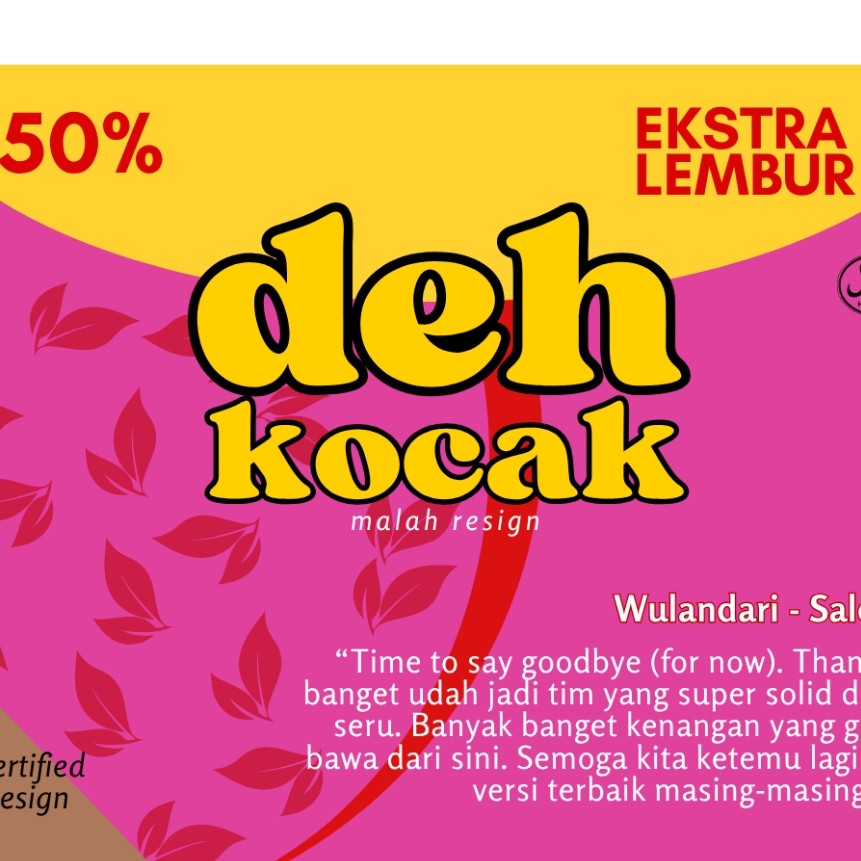 Kartu Ucapan Resign / RESIGN CARD (edisi teh kotak pink)