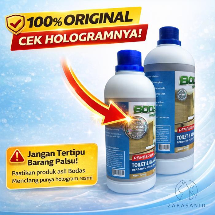 BODAS Cairan Pembersih Kerak WC Toilet dan Kamar Mandi 1000ml Plastik