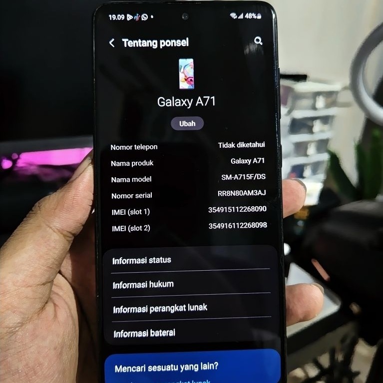 Samsung A71 8/128 gb SEIN Batangan