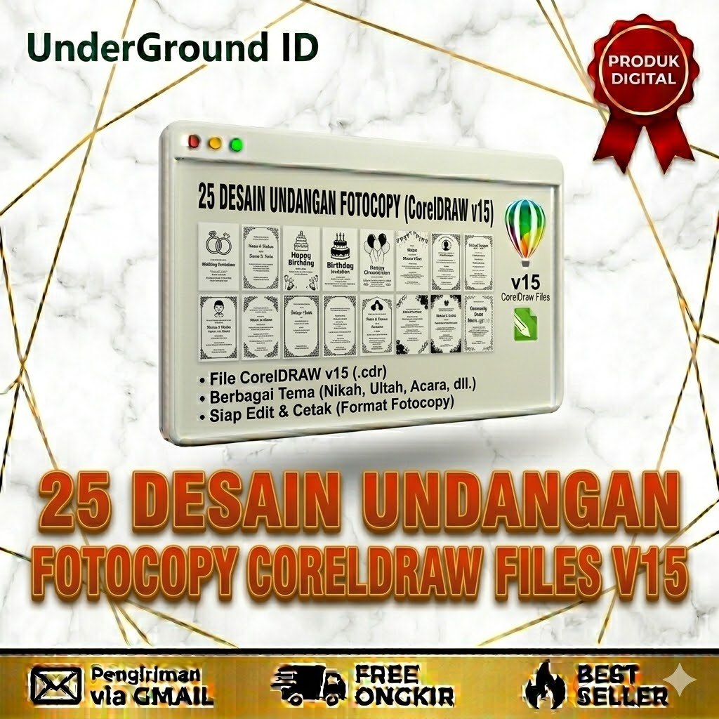 25 Desain Undangan Fotocopy Coreldraw Files v15