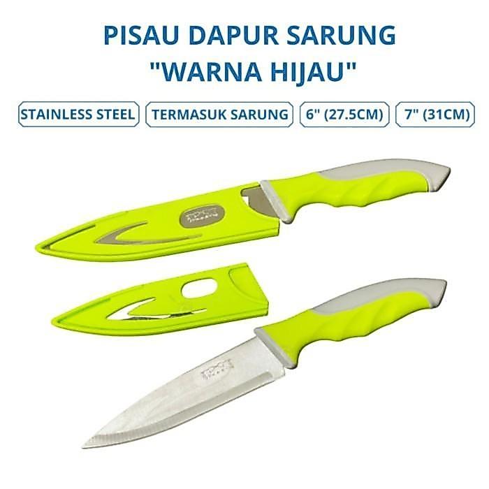 pisau dapur sarung warna hijau
