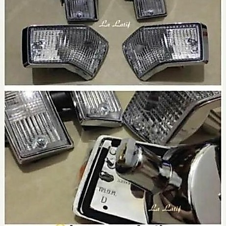 Lampu sen set Triom Piaggio mika bening utk PX, Excel dkk