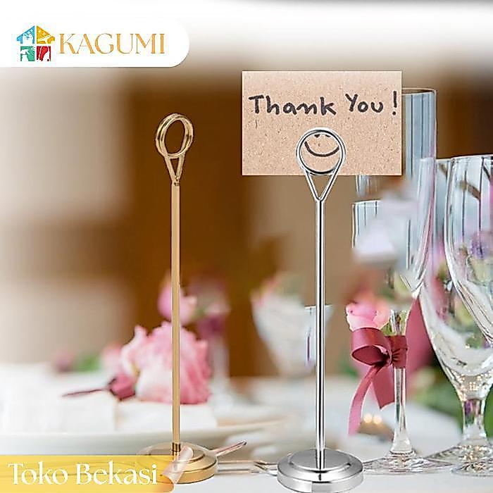Kagumi Standing Nomor Meja Table Menu Holder Stainless Steel Table Stand Menu Meja Stand Holder Tabl