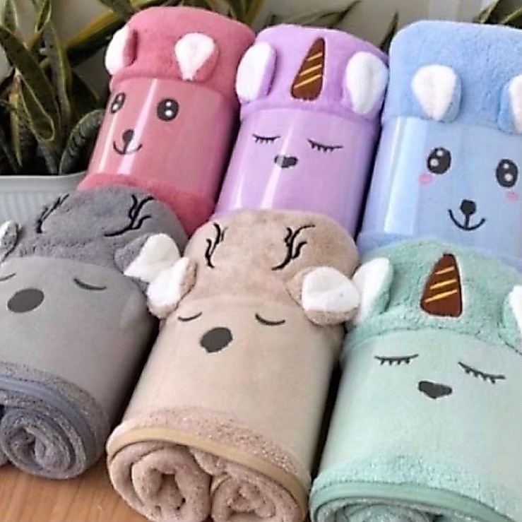 Handuk Bayi Anak 50x100cm Microfiber Motif Kuping Timbul Souvenir Handuk Bayi