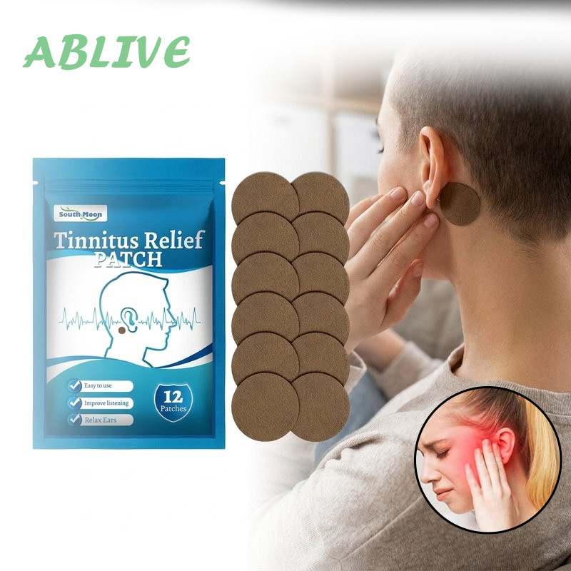 12pcs Patch Telinga Herbal Tinnitus Relief Koyo Telinga Berdengung Obat Sakit Telinga