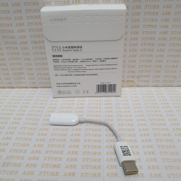 Xiaomi Adapter USB Type C ke 3.5mm untuk Earphone Headset Kabel 9cm Kompatibel Xiaomi Oppo Vivo Huaw