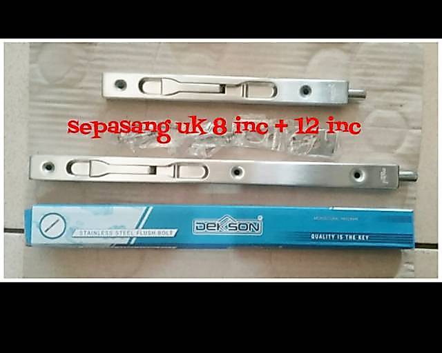 Grendel tanam dekson fb 040 8"+12"sss, Flush Bolt Dekkson 8 + 12 Inc/ FLUSH BOLT DEKSON BUAT PINTU  