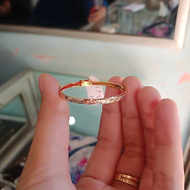 Gelang Bayi Cantik Emas Asli Gelang Emas Anak Murah Gelang Anak Bayi Emas Asli Ready Motif Cantik Ge