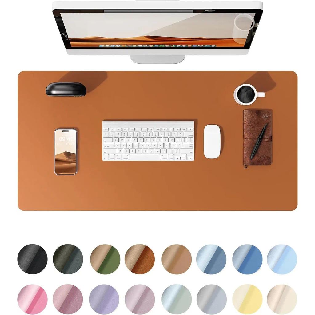 Office Desk Mat, Leather Desk Pad Protector, Large Mouse Pad, Non-Slip PU Leather Waterproof Desk Bl