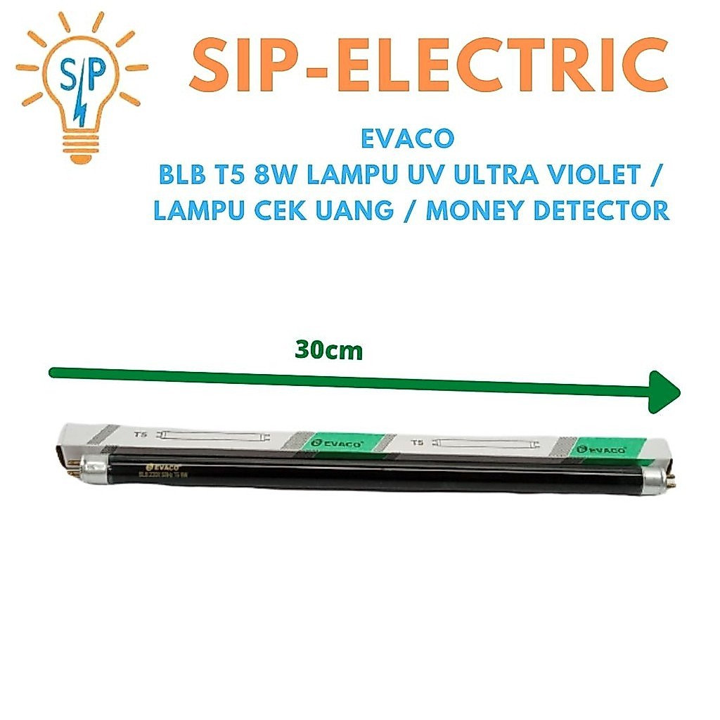 Evaco BLB T5 8W Lampu Uv Ultra violet / Lampu Cek Uang / Money Detector
